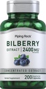 Piping Rock Bilberry Extract Capsules 2400mg 