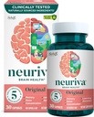 NEURIVA Original Brain Supplement for Memory, Focus & Concentration + Learning & Accuracy with Clinically Tested Nootropics Fosfatidylserine and Neurofactor, Cafeine Free, 30ct Capsules