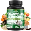 BMVINVOL Psyllium Housse Fibre Supplément avec Fenugreek, vinaigre de cidre de pomme, curcuma, gingembre, poivre noir- Digestion soutien de santé - 240 capsules
