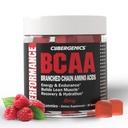 BCAA Gummies, energie kauwt met Elektrolyten vertakte keten Aminozuren, Build Lean Muscle en Boost Endurance, 60 Gummies, Berry Flavored