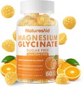 Magnesium Glycinate Gummies 1000mg - Suikervrij Magnesium Kaliumsupplement met Vitamine D, B6, CoQ10 voor Kalm Mood & Slaap Ondersteuning - 60 Oranje Gummies -1 Pack