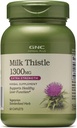 GNC Herbal Plus Melkdistel 1300mg supplement, extra sterkte, vegetarisch, ondersteunt gezonde leverfunctie, 60 porties