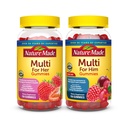Natuur gemaakt Multivitamine Gummies Combo Pack voor hem & haar, smakelijke mannen & vrouwen multivitamine met vitamine C, vitamine D3, B vitamines, zink & meer, twee multivitamine flessen