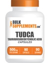 BulkSupplements.com TUDCA Capsules - TUDCA Supplement, Tauroursodeoxycholic Acid, TUDCA 500mg for Liver Support - Gluten Free, 1 Capsule per Serving, 90 Capsules (Pack of 1)