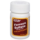 Rugby Ferrous Sulfate 325 mg tabletten - IJzersupplement voor vrouwen en mannen - 100 telling (1 verpakking)