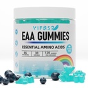 EAA Gummies 120 Gummies (framboise bleue), acides aminés essentiels - tous les 9 aminos essentiels (EAA) et tous les aminos à chaîne ramifiée (BCAA), non OGM, sans gluten, respectueux des végétaux