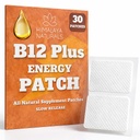 B12 Plus energiepatches - Methylcobalamine B12-30-dagenvoorziening voor energieboost, verbeterd uithoudingsvermogen en snel herstel - B12 voor dagelijkse vitaliteit