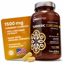 OmniBiotics Curcumine curcuma biologique avec extrait de poivre noir – 1500mg Turcuma avec 95% Curcuminoides et BioPerine, haute absorption pour le soutien des articulations – 120 Capsules végétaliennes