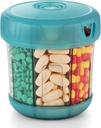 Extra grote supplement Organisator met XL 7 grote afdelingen, TPU zachte deksel Eenvoudig te laden en te gebruiken pil Dispenser, 1 maand Jumbo vitamine houder medicijn opslag