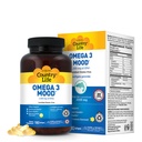 Country Life Omega 3 Supplément d'huile de poisson - Acides gras Omega 3 à haute concentration et DHA - 2000mg Huile de poisson pour la santé émotionnelle, le soutien de l'humeur et sans goût de poisson - Saveur de citron naturel