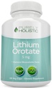 Lithium Orotate 5mg, 180 Vegetarian Lithium Capsules, Supplement Lithium Orotate 5mg, 180 Vegetarian Lithium Capsules, Helps Maintain Healthy Mood, Behavior Memory and Wellness