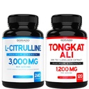 L Citrulline 3000mg Supplément (240 Nombre) L Arginine et pilules à oxyde nitrique - Tongkat Ali pour hommes 1200mg 200 à 1 Extrait - (120 Nombre) Support Force, Conduite et Performance Athlétique - Vegan & USA Made