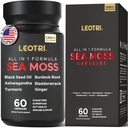 Biologische Irish Sea Moss Capsules: Sea Moss 10500mg Black Seed Oil 6000mg Turmeric 3000mg Ashwagandha 3000mg Bladderwrack 3000mg Burdock Root 3000mg Ginger for Skin Gut Health Superfood 60 Capsules