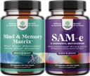 Bundle of Advanced Brain Supplement for Memory & Focus - Vitaminen voor volwassenen van alle leeftijden en Sam-E 200mg Mood Support Supplement - S-Adenosyl Methionine for Natural Relaxing Mood Boost Brain Ondersteuning
