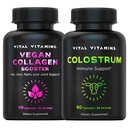 Vitale Vitaminen Vegan Collagen Booster Capsules + Colostrum Capsules Supplement