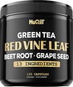 Red Vine Leaf Extract 15000mg Beet Root 3000mg Organic Green Tea 3000mg Supplement & More - Support Heart Health, Strength, Immune System & Body Management - 120 Vegan Capsules for 2-Month Supply