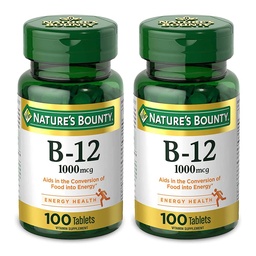 Natuurrijk natuurlijk vitamine B12, 1000 mcg, 100 tabletten (verpakking van 2)