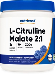 Nutricost L-Citrulline Malate 2:1 (300 Gram) (Blauwe framboos)