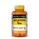 Mason Natural Melatonine 5 mg met B6 & Calcium, natuurlijke slaaphulp, ondersteunt rustgevende slaap, 60 tabletten