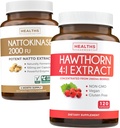 Nattokinase & Hawthorn (4-Meth Supply) Nattokinase Berry Harmony - Nattokinase 2000 FU Soja fermenté naturel puissant (4-Meth Supply) & Hawthorn Berry 4:1 Extrait - végétalien et non-OGM