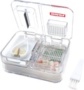 Travel Pill Box Geneeskunde, Supplementen, Vitamine Pill Organizer Dagelijks gebruik Pill Case met pil Cutter Pill Crusher en Grinder (White)