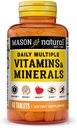 MASON NATUURLIJKE Dagelijkse Meerdere Vitaminen met Mineralen, 24 essentiële voedingsstoffen voor de algehele gezondheid, 60 tabletten