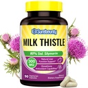 Melkdistel, geconcentreerd zaadextract, 80% Silymarin, leverondersteuning Reiniging van detox, vetleversupplementen, non-GMO, geen gluten en soja, 90 veggiecaps, 3 maanden voorraad