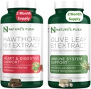 Nature's Push Hawthorn Berry en Olive Leaf Bundle of Super Potent 10:1 Hawthorn Berry Extract (2 maand aanbod) en Olive Leaf Super Potent 8:1 Extract 20% Oleuropein 750mg Capsule (2 maand aanbod)