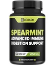 210 Capsules - Spearmint Supplement met Olive Leaf, Gemberwortel, Black Pepper & More - Gecombineerde formule voor spijsvertering Gezondheid, Ademhalingsgezondheid, Immuniteit en Positieve Mood Ondersteuning