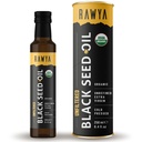 RAWYA Black Seed Oil - Unfiltered - Full Spectrum - 8,4 fl oz -Organic Cold-Pressed, Nigella Sativa - USDA Organic - Natural Supplement - Black Cumin Seed Oil - Strong Flavor & High Concentration - Glasfles
