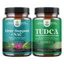 Ensemble de supplément de soutien du foie avec NAC pour le nettoyage du foie et le supplément avancé de sel bile TUDCA pour le rein Gallbladder et le soutien du foie