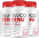 Gluco Renu Capsules - GlucoRenu Advanced Supplement, Alle natuurlijke formule om gezond niveau te behouden, Maximale sterkte Formule, Gluco Renu Capsules Reviews (3 Pack - 180 Capsules)