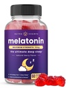 NutraChamps Melatonine Gummies voor volwassenen, Extra sterkte slaaphulp Vitaminen, 5mg of 10mg dosis, Vegan natuurlijke aardbeien smaaksupplement voor betere slaap, gezonde slaapcycli, 60 Gummies