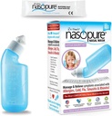 Lavabo nasal nasal nasal nasal, petit kit d'écurie, -Le pot de Neti sinus nice, rinçage nasal confortable 4 oz et 20 paquets de sel (3,75 gr chacun), congestion nasale, froid, allergie, irrigation nasale