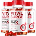(3 Pack) Vital Surge - Vital Surge voor mannen Gummies, Vital Vita Surge Max Maximale sterkte 1050 MG, VitalSurge Supplement Ondersteuning Gummy Geavanceerde Formule, Premium Vitamine Gomita's (180 Gummies)