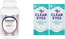 Centrum Minis Silver Women's Multivitamine for Women 50 Plus, Multimineral Supplement met vitamine D3, B Vitaminen, Non-GMO Ingrediënten, Ondersteunt geheugen en cognitie bij oudere volwassenen - 280 Ct & Clear Eyes, gevoelige ogen, oogdruppels, 0,5 Oz, 2 Pack