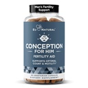 Conception pour lui – Suppléments de fertilité pour les hommes, Booster de fertilité masculine et prénatal – Nombre optimal de sperme, force de mobilité – Ashwagandha, acide folique folate, magnésium et zinc – 60 capsules molles de Veg