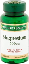 Nature's Bounty Magnesium 500 mg Tabletten 100 ee (verpakking van 4)