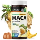 BIO KRAUTER Maca Root for Women and Men - Black, Red & Yellow Maca Supplement 1800 mg for Drive, Performance & Energy Support - 90 Gummies, 45-Day Supply, Non-GMO, Banana Flavor