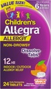 Allegra Kinderen 12-uurs Allergie Relief Orally Dissolving Tablets, Non-Drowsy Indoor and Outdoor Allergie Medicine, 30 mg Fexofenadine HCI Antihistamine voor kinderen, Orange Cream Flavor, 24-Count