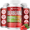 Premium Berberine Supplement, 150 Capsules 50 Days Supply, 1500mg Berberine Per Serving, Berberine HCI, Gemaakt van 100% Pure & Natural Ingrediënten, Non-GMO, Glutenvrije.