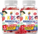 Magnesium Gummies for Kids & Adults - 100mg - Kalm Magnesium Kauwen - Magnesium Citrate Kauwbare Supplement voor Mood & Muscle Support - 2Pack