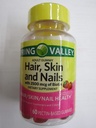 Spring Valley Cheveux adultes, peau, ongles, 2500 mcg Biotine, fraise, 60 glumes (paquet de 2)