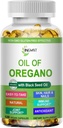 Olie van Oregano Softgels,Organische Olie van Oregano met Black Seed Oil voor Immune Support Digestive Health Seasonal Herbal,High Carvacrol & Thymochinon Oregano Oil,Plant Based,Non-GMO,120 Tel.