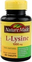 Nature Made Extra Strength L-Lysine 1000 mg Tablets, 60 Count for Protein Synthesis (pack of 3)
