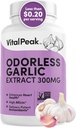 Extrait d'ail odorless - Suppléments d'ail à base de plantes de 300 mg d'allicine pour le coeur, le foie et l'immune Soutien I sans OGM, sans gluten, végétalien - 90 capsules d'ail