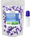 XPRS Nutra Size 0 Empty Capsules - 500 Count Empty Gelatin Capsules - Pills DIY Capsule Filling - Pure Bovine Pill Gel Caps for Do-It-Yourself Supplements (Purple/White)
