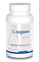 Recherche en biotique L Arginine, important acide amino, bloc de construction pour les muscles, performance d'exercice, soutien tissulaire conjonctif, booster à oxyde nitrique, soutient la santé cardiovasculaire, 100 capsules