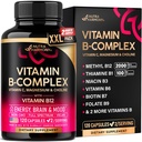 Vitamine B Complex for Men & Women - Made in USA - B-Complex: B1, B2, B3, B5, B6, B7, B8, B9, B12 with Vitamin C, Choline, Inositol - Energy, Brain & Heart Support Supplement, 120 Vegan Capsules