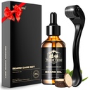 Waking Forest Derma Roller 0.25mm & Beard Oil(1oz), Sandalwood Baard Kit, Microneedle Baard Roller met 540 Titanium, natuurlijke vochtinbrengen met vitamine E baardolie voor mannen, vaders vriendje papa